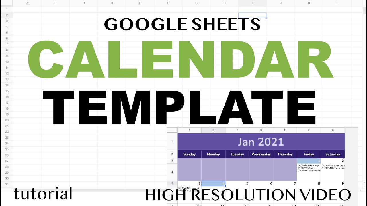 Google Sheets - Calendar Template