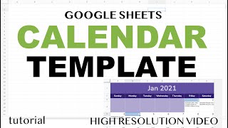 Google Sheets - Calendar Template