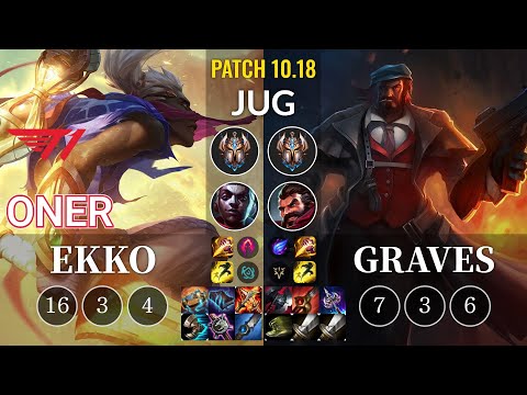 T1 Oner Ekko vs Graves Jungle - KR Patch 10.18