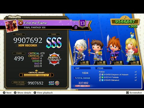 Theatrhythm Final Bar Line : FFXVI - "Find the Flame" - Supreme Difficulty Perfect Chain