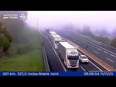 Le code alle 8,15 dalla webcam di Autostrade per l'Italia