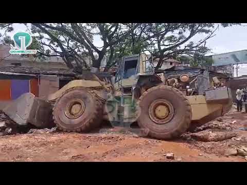 Wheel Loader Gets Stuck in Mud at Madina Demolition Site