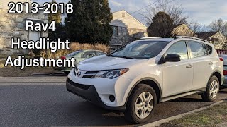 2013-2018 Toyota RAV4 headlight adjustment