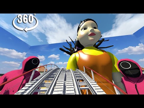 🔴VR 360° Can you survive Squid Game red light green light    Roller Coaster