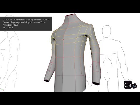 Autodesk Maya 2018 Character Modeling Tutorial - Part 01 - Human Torso