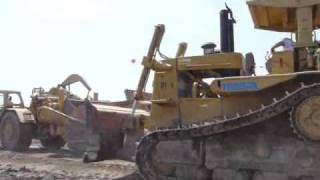 CAT D10N w/C27 pushloading 651B’s up close