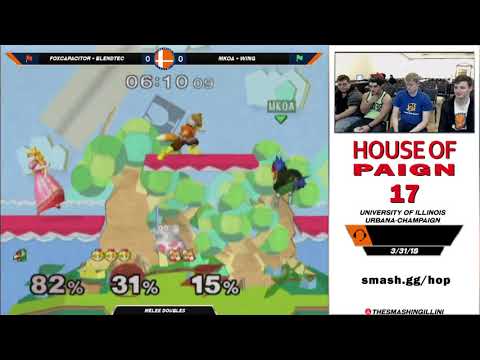 [House of Paign 17] FoxCapacitor + Blendtec (R) vs. Mkoa + Wing (G) SSBM Doubles