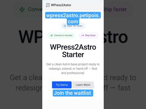 Image for the video entitled Convert your Wordpress website to Astro Starter Project!⚡#astrojs #wordpress
