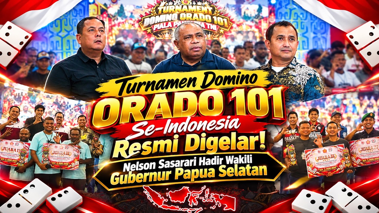 Turnamen Domino ORADO 101 Se-Indonesia Resmi Digelar! Nelson Sasarari Hadir Wakili Gubernur Papsel