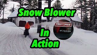 Snow Blowing a Long Wooded Driveway - Craftsman 27 13.5hp Review and Thoughts After 1 Season