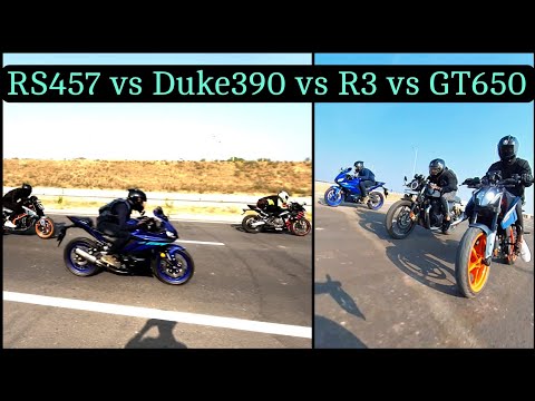 ಆಹ್ ಇದಪ್ಪ ಡ್ರ್ಯಾಗ್ ಅಂದ್ರೆ!!???? | RS457 vs (DUKE390, R3, GT650)????