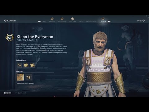 Assassin’s Creed Odyssey Cult of Kosmos – Kleon the Everyman (Delian League Sage) | AC Cult Hunt