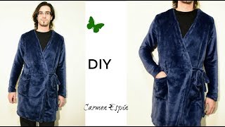 Bata de casa hombre cruzada:diy