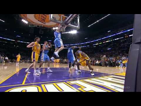 05 27 2009   WCF Game 5   Nuggets vs  Lakers   Carmelo Anthony Hard Foul On Kobe