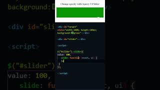 Jquery UI, change opacity of an HTML DIV element with Jquery UI Slider