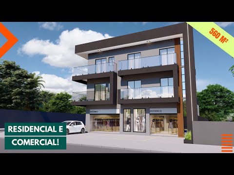 Projeto Incrível: Prédio Moderno com Sala Comercial e 4 Apartamentos!