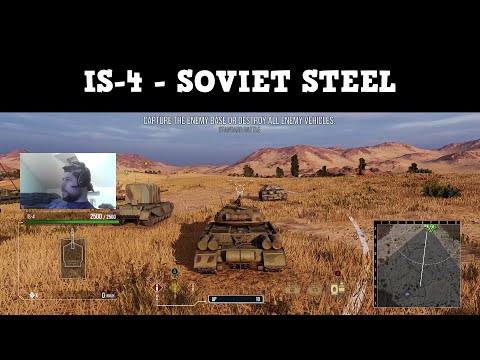 IS-4 "SOVIET STEEL" Gameplay at "STEPPES" map - WoT Console