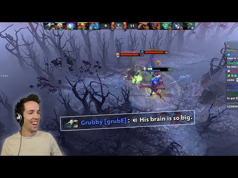 Grubby's "His brain is so big." voiceline timing 😂