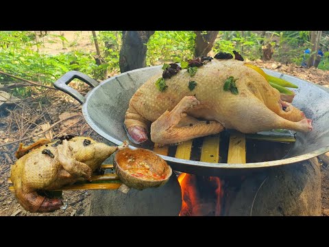 PRIMITIVE DUCK COOKING in MUD STOVE + RECIPE |Team AgustinTv