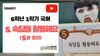 [5분정리] 6학년 1학기 국어 5단원. 속담을 활용해요 - [진격의홍쌤] / 2020년