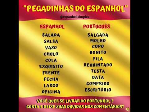 Falsos Cognatos em espanhol.