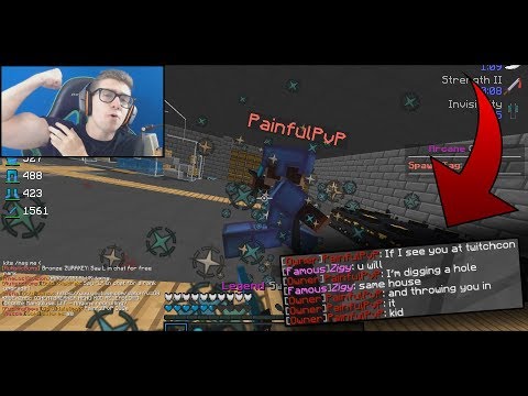 PAINFULPVP THREATENS ME AFTER I INVIS RAID HIM LIVE ON STREAM!!