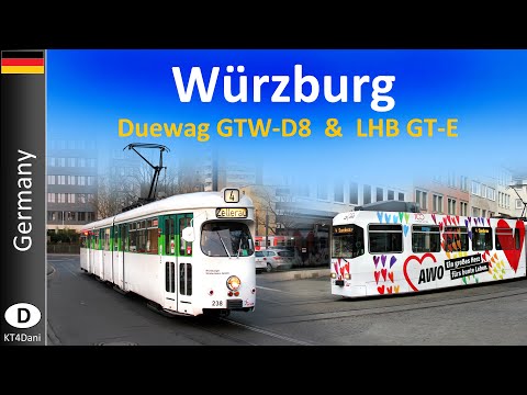 【4K】WÜRZBURG TRAM - Duewag GTW-D8 & LHB GT-E (2021)