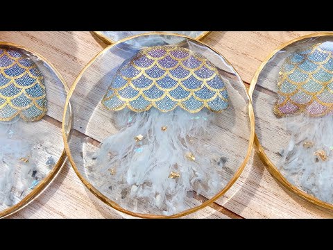 Beautiful Teal Bronze Geode Resin Coasters