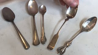 COMPARING “200 years of silverware” (sterling, coin, inlay, deep silver, silver plate, stainless)