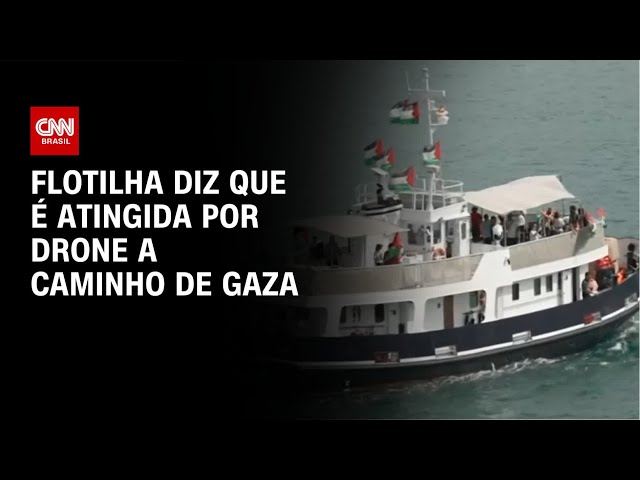 Flotilha humanitária rumo a Gaza diz que barco foi atingido por drone | CNN NOVO DIA