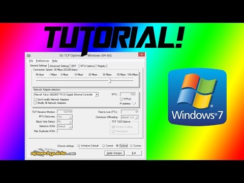 comment regler tcp optimizer windows 7