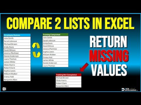Easily compare lists in EXCEL and return MISSING values