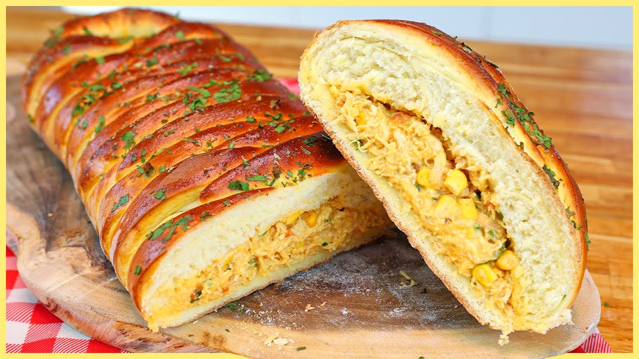 PÃO RECHEADO COM FRANGO CREMOSO I LANCHÃO DE FAMÍLIA I Receitas De Pai