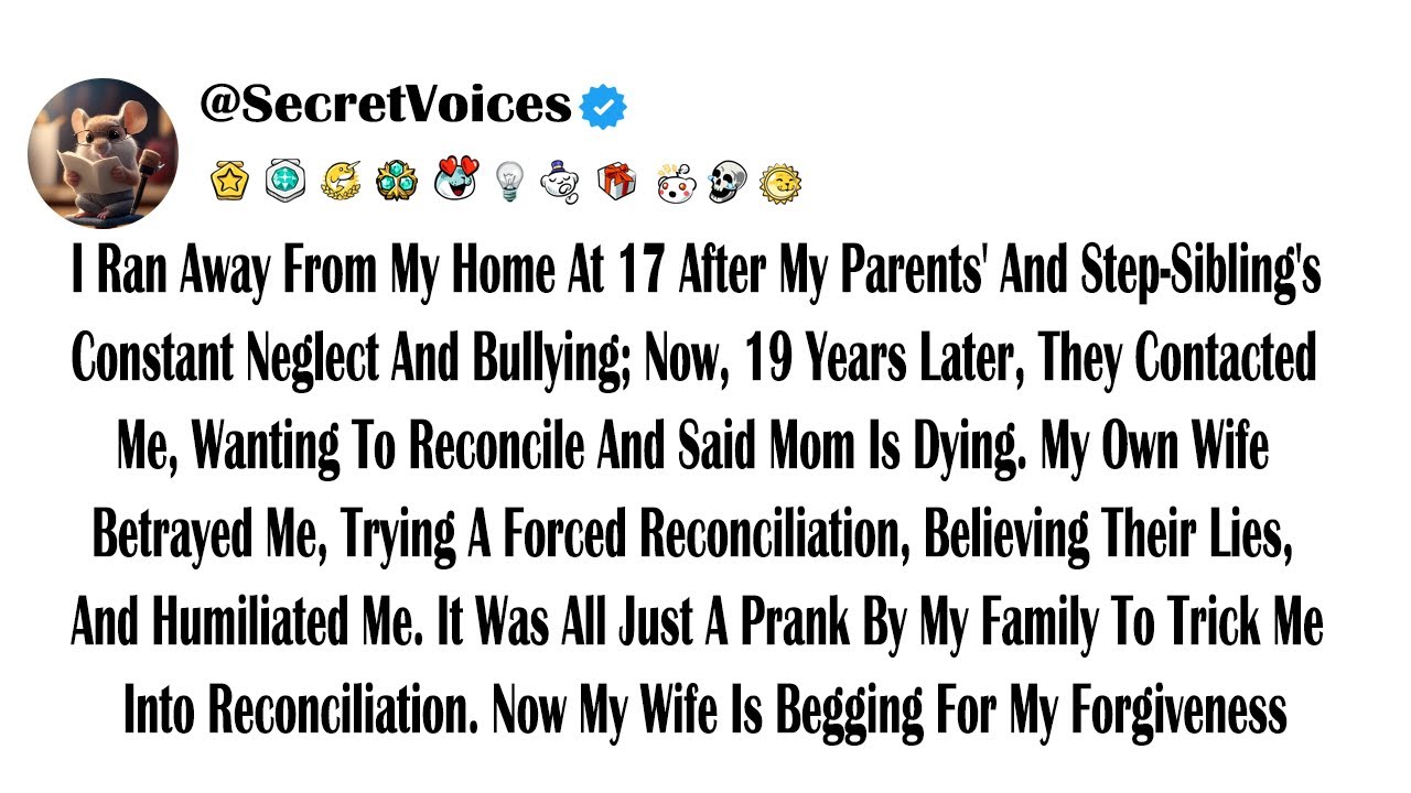 I Ran Away From My Home At 17 After My Parents' And Step-Sibling's Constant Neglect And Bullying;...