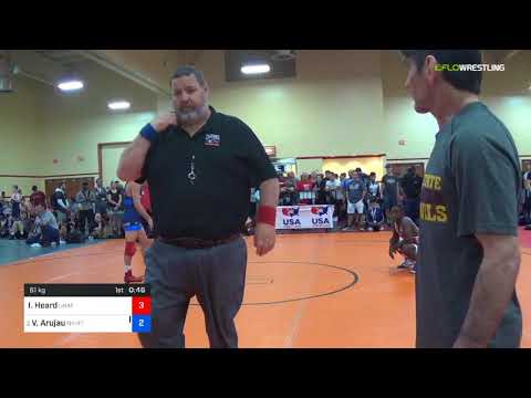 2018 Marine Corps US Open/UWW Junior Freestyle 61 Rnd Of 16 - Imran Heard (Unat) Vs. Vitali Arujau