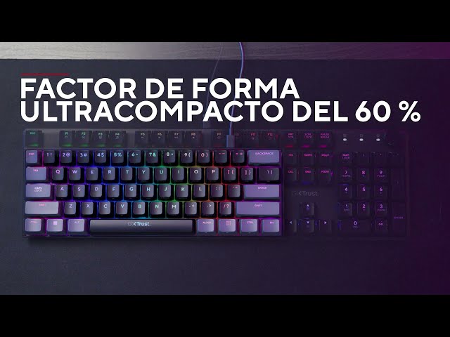 Trust GXT 867 Acira 60 Mechanische Gaming-Tastatur, 60 % RGB-Schalter, Outemu-Rot, Schwarz video