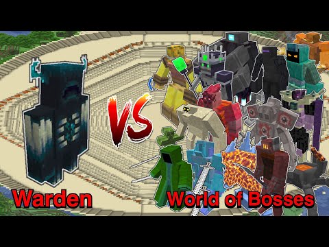Minecraft |Mobs Battle| Warden (Vanilla) VS World of Bosses