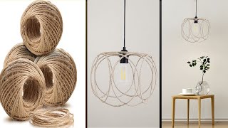 Jüt ipten Avize Yapımı 3 - Hasır İpten Abajur Yapımı #jütip #avize #juteropecraft