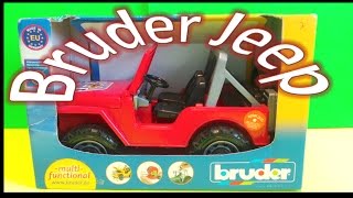 Bruder Toy Red Jeep Wrangler Super Eagle SUV multi-functional unboxing