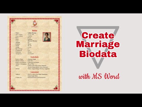Marriage biodata format and design in Word video