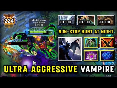 ULTRA AGGRESSIVE OFFLANE Night Stalker Non-stop Hunt At Night Time With Aghs Shard | 7.37e DOTA 2