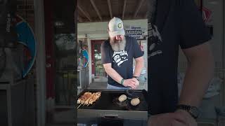 Chicken Skewers and Smashed Taters