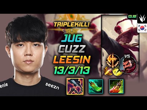 Lee Sin Jungle Build Cuzz Goredrinker Conqueror - LOL KR GrandMaster Patch 13.18