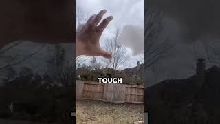 Cute fluffy clouds falling from the sky