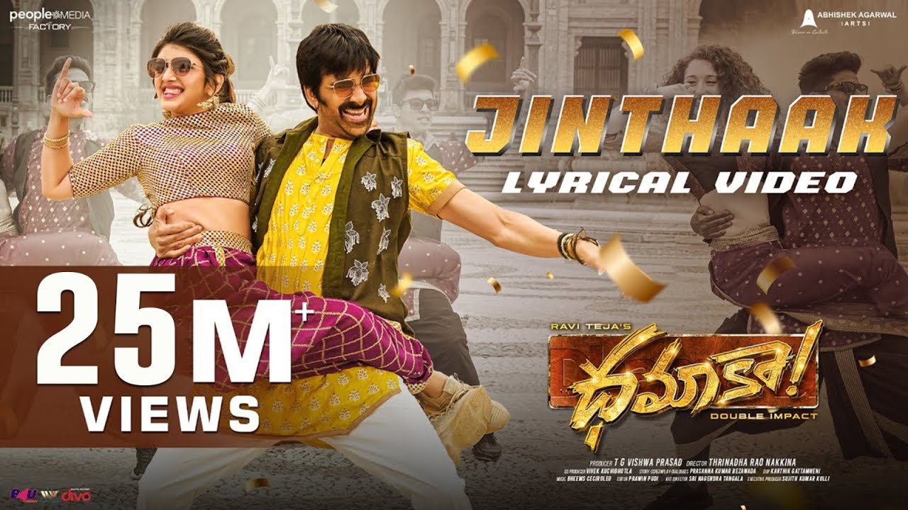 Jinthaak Song Lyrics in Telugu & English - Dhamaka, Mangli Lyrics, Ravi Teja , Bheem Ceciroleo Jinthaak Song Lyrics in Telugu & English