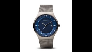 Bering Uhren Solar Ultra Slim Uhr | grau gebürstet | 14440-007