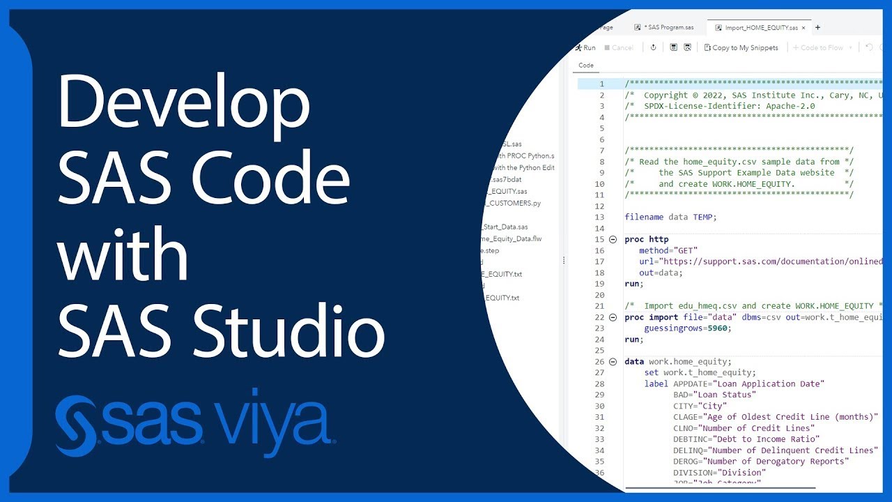 Develop Code with SAS Studio | SAS Viya Quick Start Tutorial