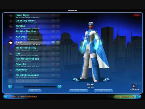 My characters in City of Heroes and Villains