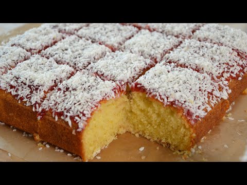 Coconut and Jam Traybake
