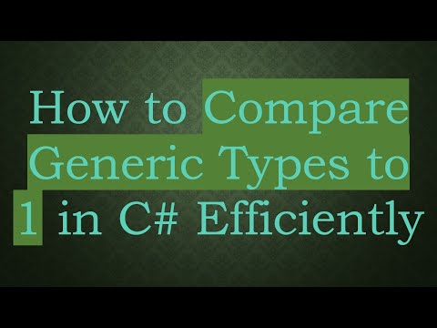 How to Compare Generic Types to 1 in C# Efficiently